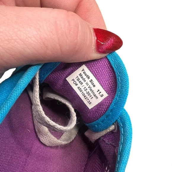 Vans Authentic Cyan Blue/ True White Lace Up Canvas Sneakers Youth‎ Size 11.0 - Picture 10 of 10